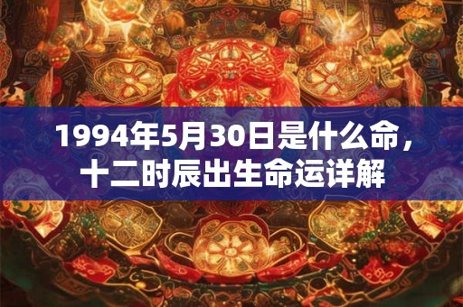 1994年5月30日是什么命，十二时辰出生命运详解