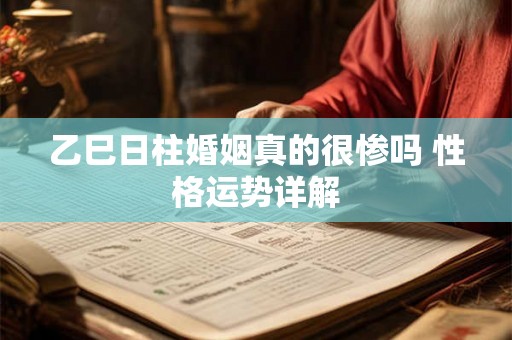 乙巳日柱婚姻真的很惨吗 性格运势详解