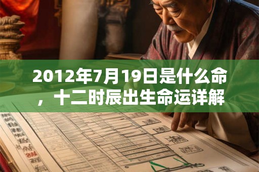 2012年7月19日是什么命，十二时辰出生命运详解