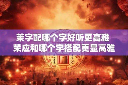 茉字配哪个字好听更高雅 茉应和哪个字搭配更显高雅