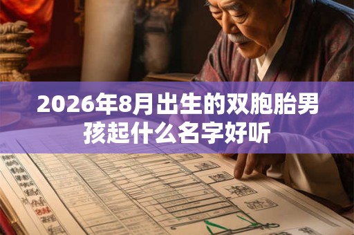 2026年8月出生的双胞胎男孩起什么名字好听