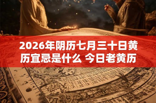 2026年阴历七月三十日黄历宜忌是什么 今日老黄历查询