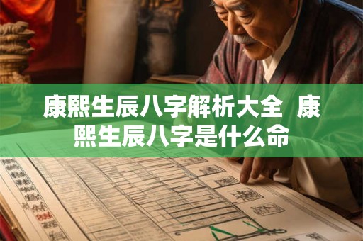 康熙生辰八字解析大全  康熙生辰八字是什么命