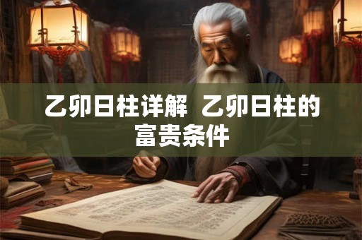 乙卯日柱详解 乙卯日柱的富贵条件 乙卯日柱详解 乙卯日柱的富贵条件