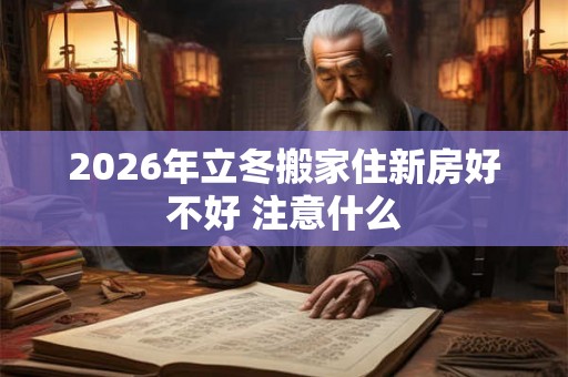 2026年立冬搬家住新房好不好 注意什么