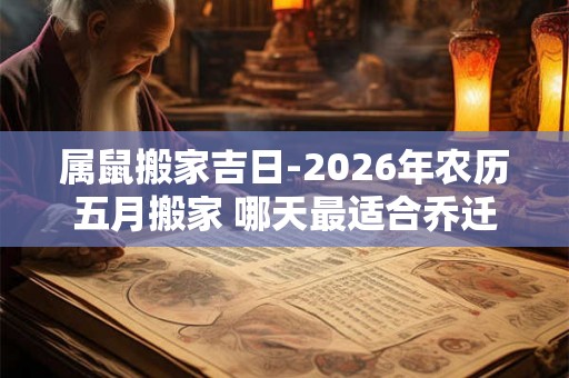 属鼠搬家吉日-2026年农历五月搬家 哪天最适合乔迁新居