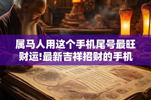 属马人用这个手机尾号最旺财运!最新吉祥招财的手机号码!