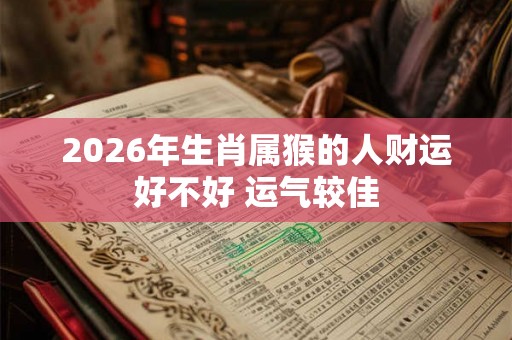 2026年生肖属猴的人财运好不好 运气较佳