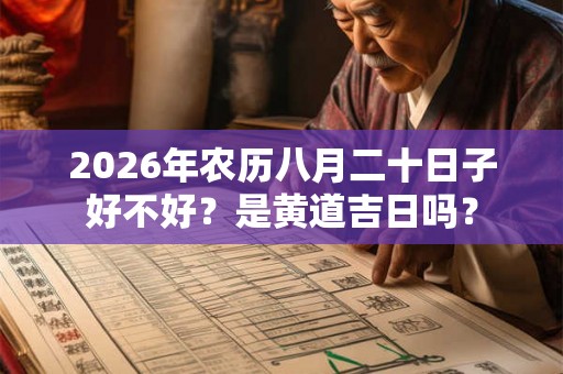 2026年农历八月二十日子好不好？是黄道吉日吗？