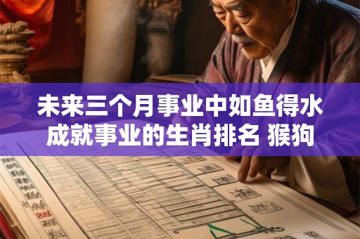 未来三个月事业中如鱼得水成就事业的生肖排名 猴狗牛升迁有旺结良运