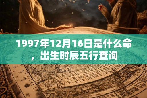 1997年12月16日是什么命,出生时辰五行查询 1997年12月16日是什么命,出生时辰五行查询