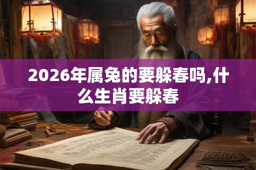 2026年属兔的要躲春吗,什么生肖要躲春