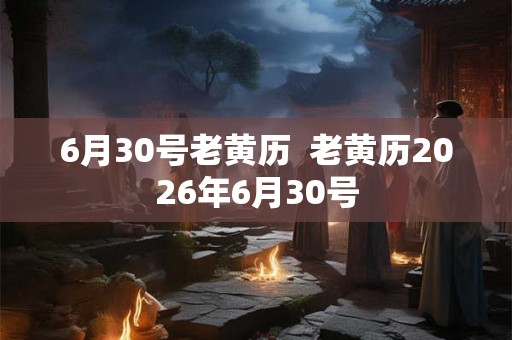 6月30号老黄历  老黄历2026年6月30号