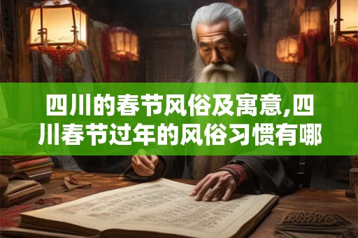 四川的春节风俗及寓意,四川春节过年的风俗习惯有哪些? 四川的春节风俗及寓意,四川春节过年的风俗习惯有哪些?