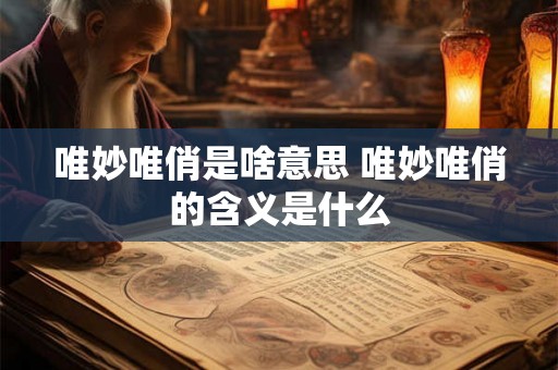 唯妙唯俏是啥意思 唯妙唯俏的含义是什么 唯妙唯俏是啥意思 唯妙唯俏的含义是什么