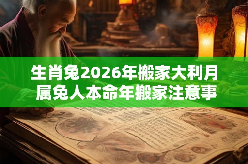 生肖兔2026年搬家大利月 属兔人本命年搬家注意事项