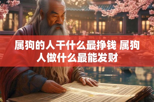 属狗的人干什么最挣钱 属狗人做什么最能发财