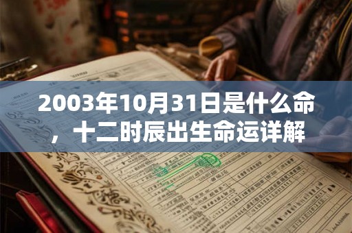 2003年10月31日是什么命，十二时辰出生命运详解