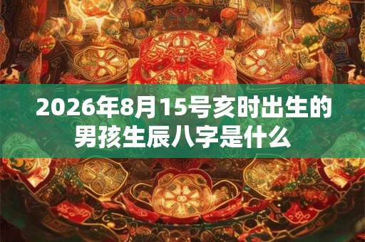 2026年8月15号亥时出生的男孩生辰八字是什么