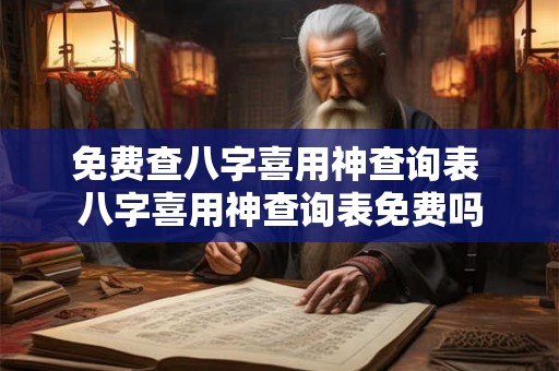 免费查八字喜用神查询表 八字喜用神查询表免费吗