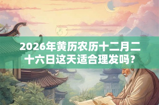 2026年黄历农历十二月二十六日这天适合理发吗？