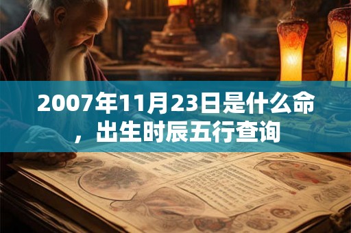 2007年11月23日是什么命，出生时辰五行查询