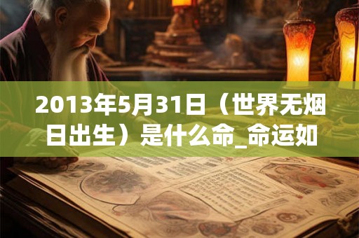 2013年5月31日（世界无烟日出生）是什么命_命运如何
