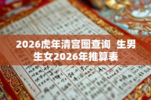 2026虎年清宫图查询  生男生女2026年推算表