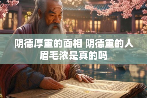 阴德厚重的面相 阴德重的人眉毛浓是真的吗