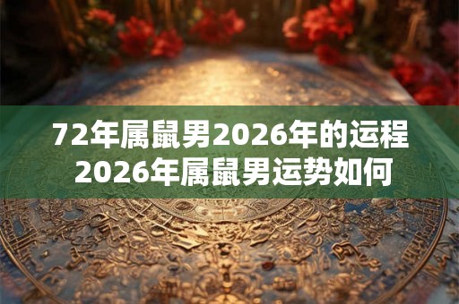72年属鼠男2026年的运程 2026年属鼠男运势如何