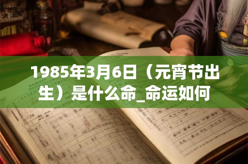 1985年3月6日(元宵节出生)是什么命_命运如何 1985年3月6日(元宵节出生)是什么命_命运如何