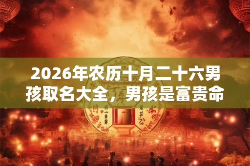 2026年农历十月二十六男孩取名大全，男孩是富贵命吗？