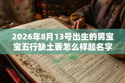 2026年8月13号出生的男宝宝五行缺土要怎么样起名字