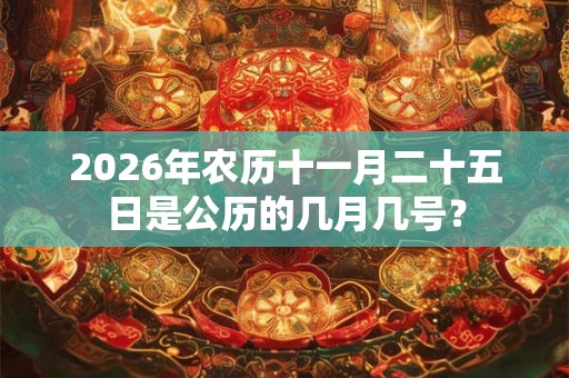 2026年农历十一月二十五日是公历的几月几号？