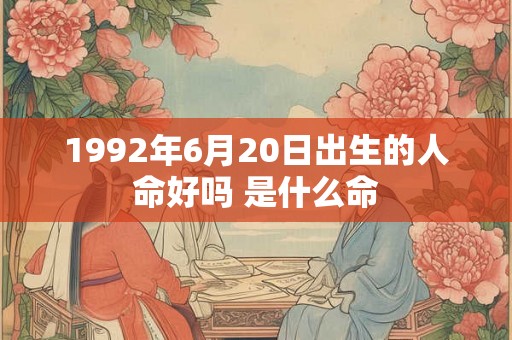 1992年6月20日出生的人命好吗 是什么命
