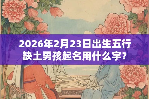 2026年2月23日出生五行缺土男孩起名用什么字？