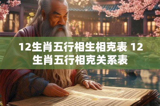 12生肖五行相生相克表 12生肖五行相克关系表