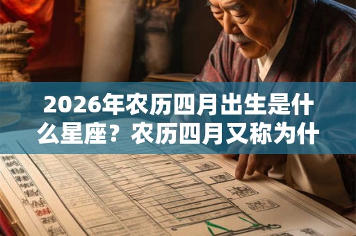2026年农历四月出生是什么星座？农历四月又称为什么月？