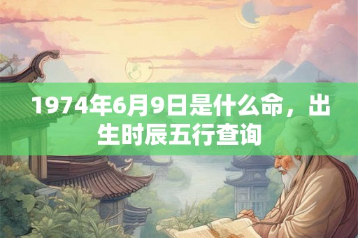 1974年6月9日是什么命，出生时辰五行查询