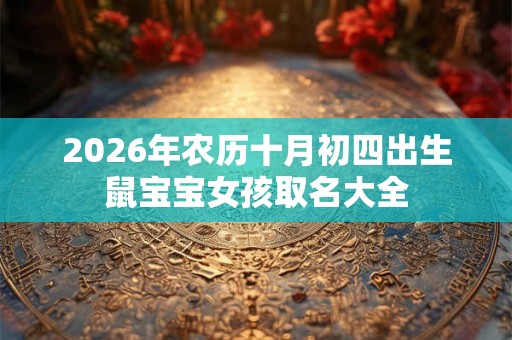 2026年农历十月初四出生鼠宝宝女孩取名大全