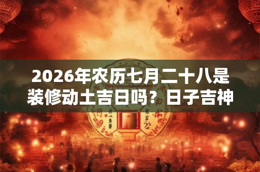 2026年农历七月二十八是装修动土吉日吗？日子吉神吉位在哪？