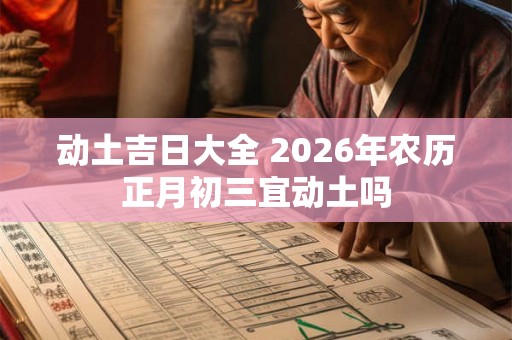 动土吉日大全 2026年农历正月初三宜动土吗 动土吉日大全 2026年农历正月初三宜动土吗