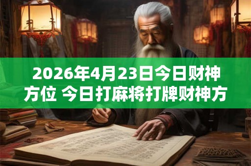 2026年4月23日今日财神方位 今日打麻将打牌财神方位 2026年4月23日今日财神方位 今日打麻将打牌财神方位