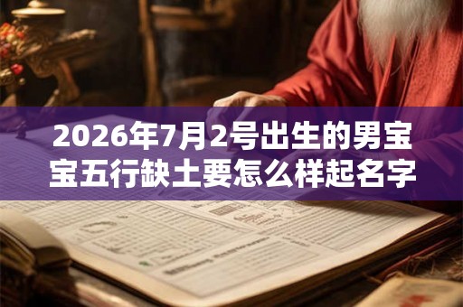 2026年7月2号出生的男宝宝五行缺土要怎么样起名字