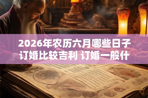 2026年农历六月哪些日子订婚比较吉利 订婚一般什么流程