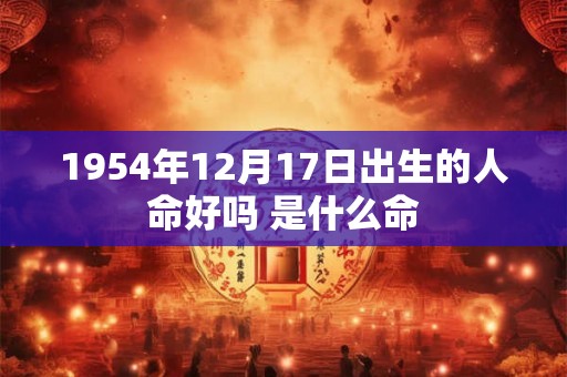 1954年12月17日出生的人命好吗 是什么命