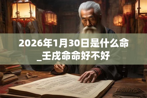 2026年1月30日是什么命_壬戌命命好不好