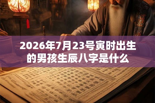 2026年7月23号寅时出生的男孩生辰八字是什么 2026年7月23号寅时出生的男孩生辰八字是什么