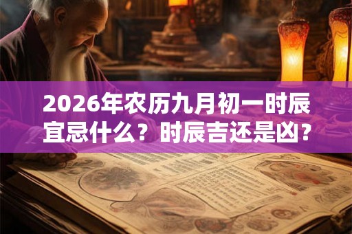 2026年农历九月初一时辰宜忌什么？时辰吉还是凶？