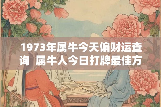 1973年属牛今天偏财运查询  属牛人今日打牌最佳方位和财运